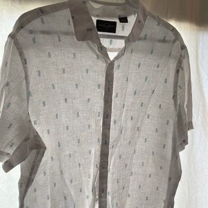 XL Linen Pineapple button up Tee